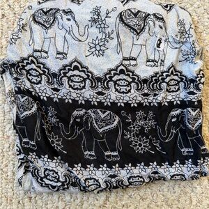 ❤️Boho The Elephant Pants Black White Harem Pants Rayon